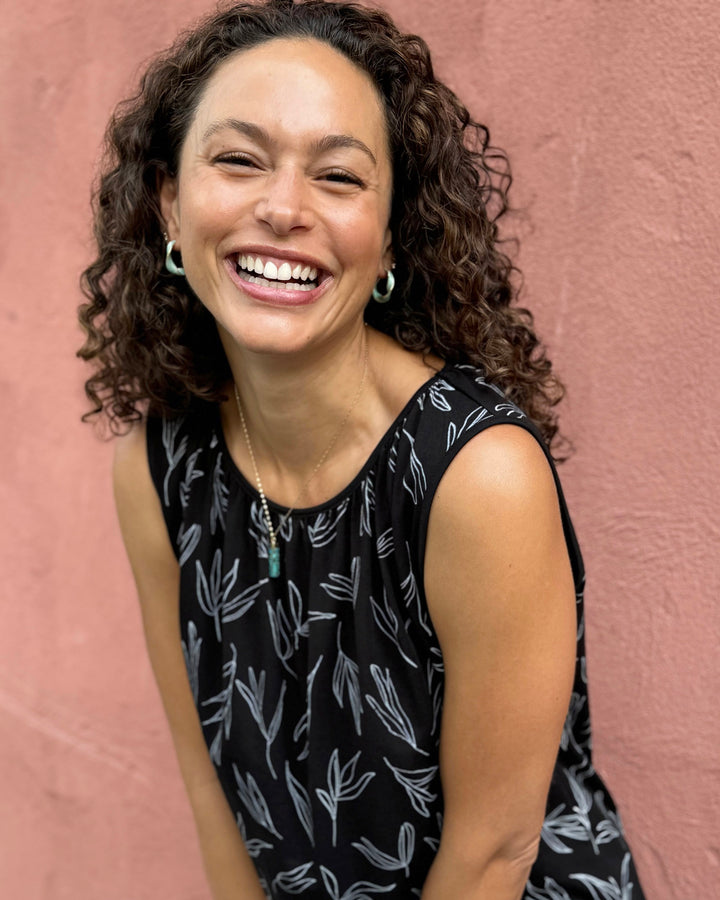 LAGUNA printed tank in Black/White