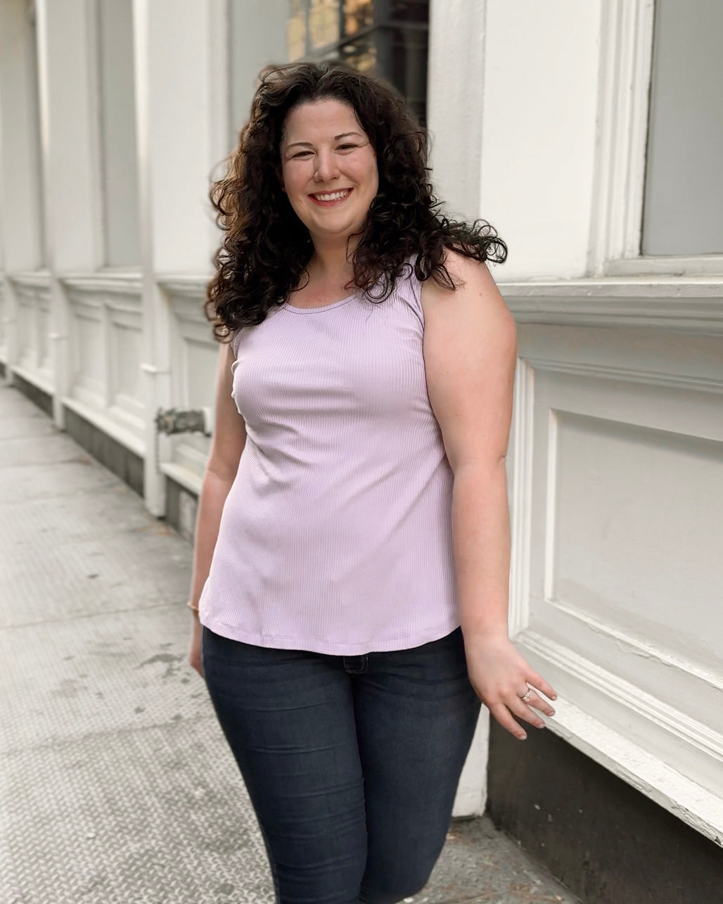 LILY rib knit tank in Lavender