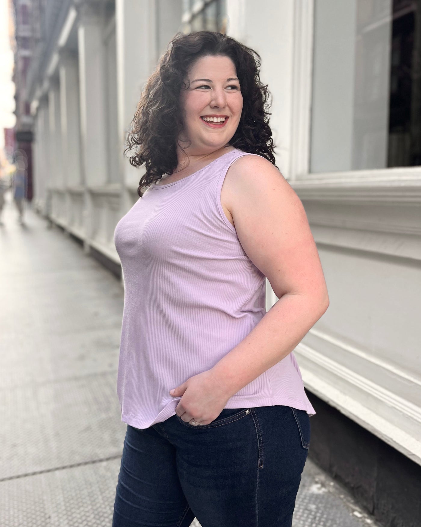 LILY rib knit tank in Lavender