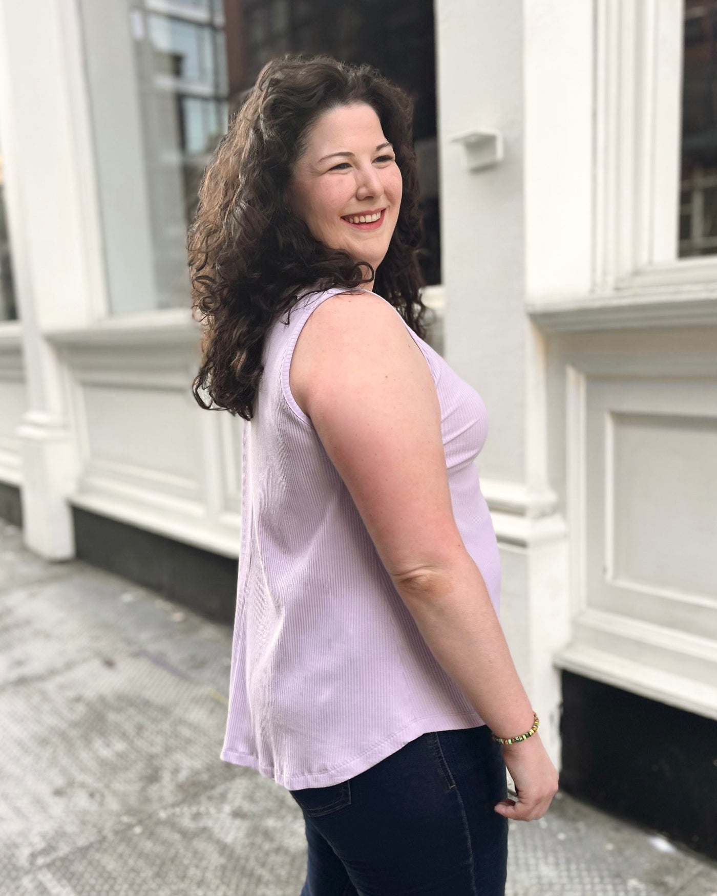 LILY rib knit tank in Lavender