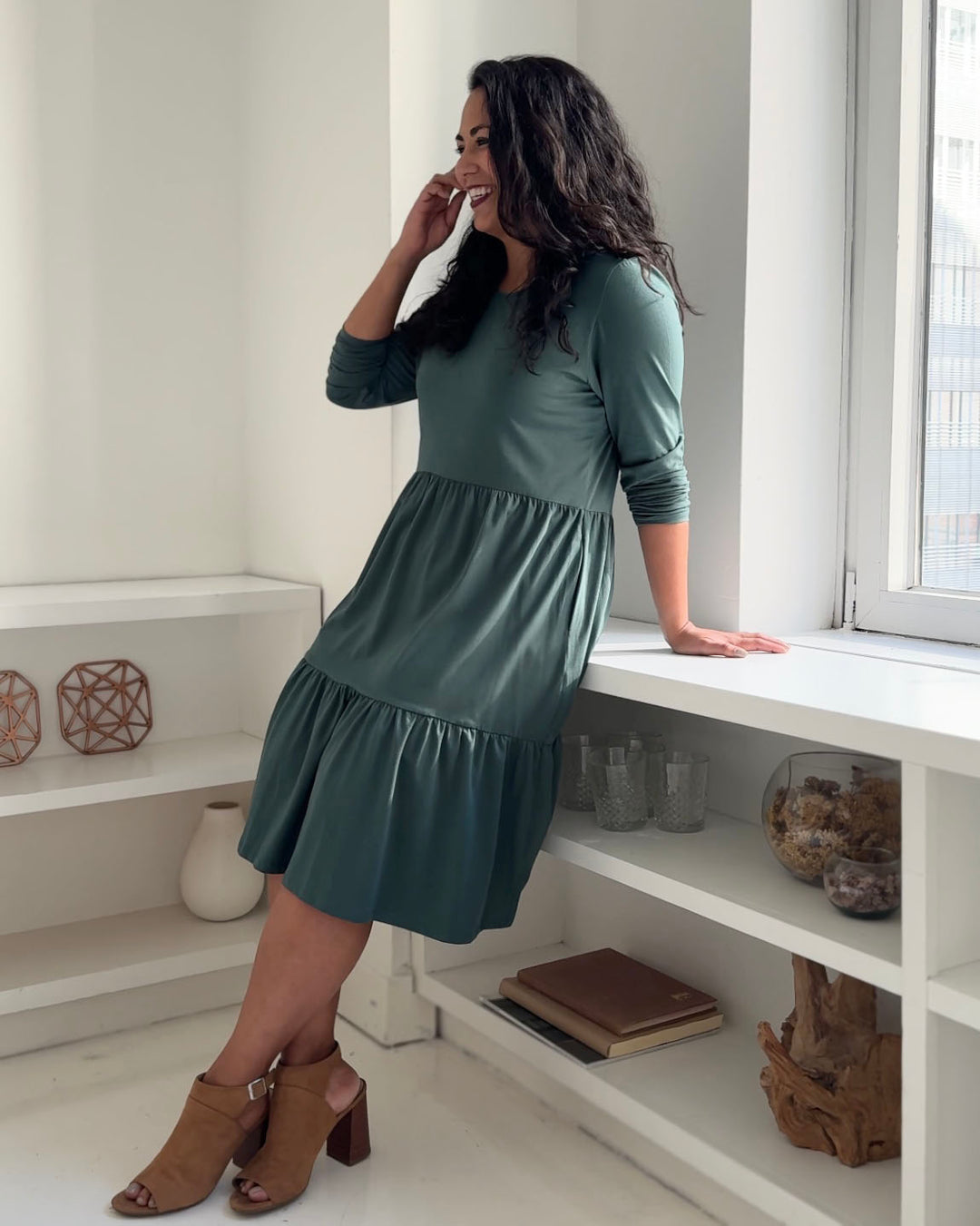 MAISIE dress in Hunter Green