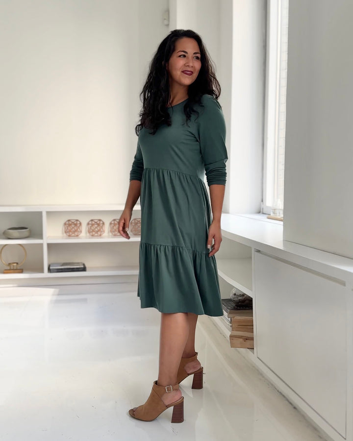 MAISIE dress in Hunter Green