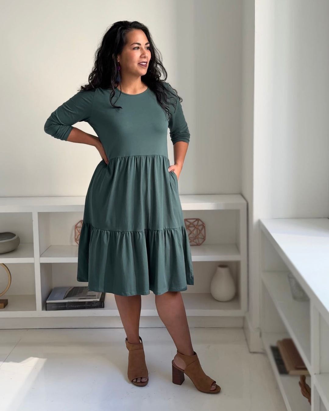 MAISIE dress in Hunter Green