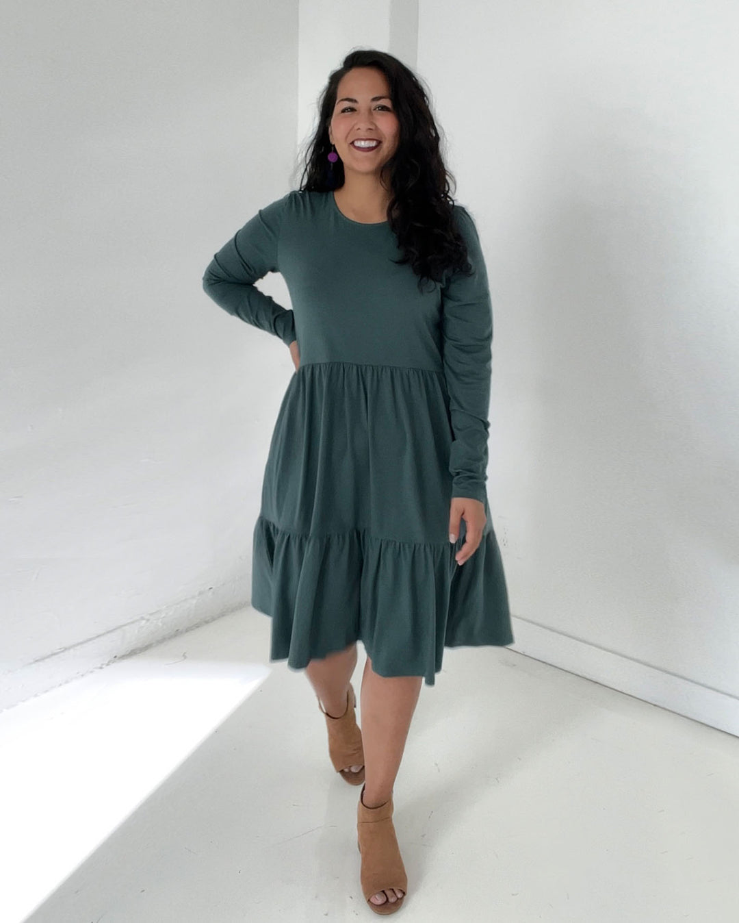 MAISIE dress in Hunter Green