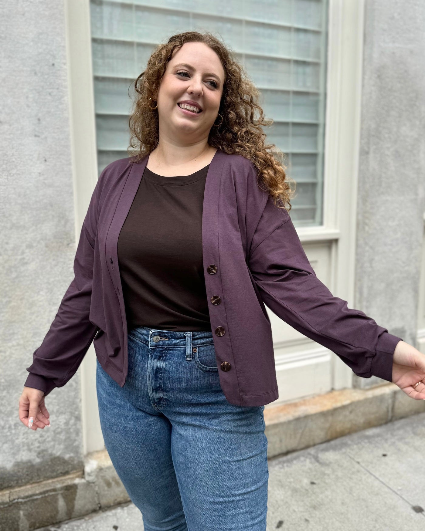 MALLEY cardigan in Plum