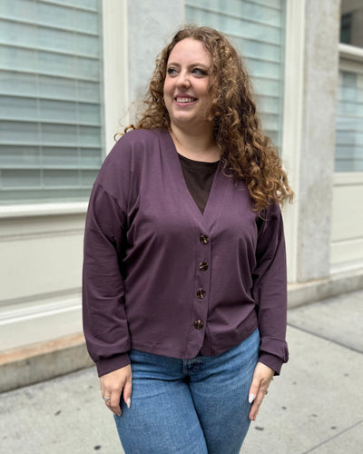 MALLEY cardigan in Plum