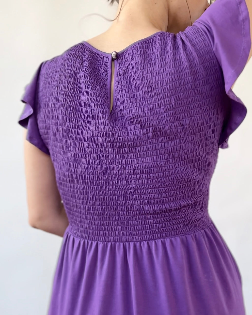 PEYTON smocked dress in Purple