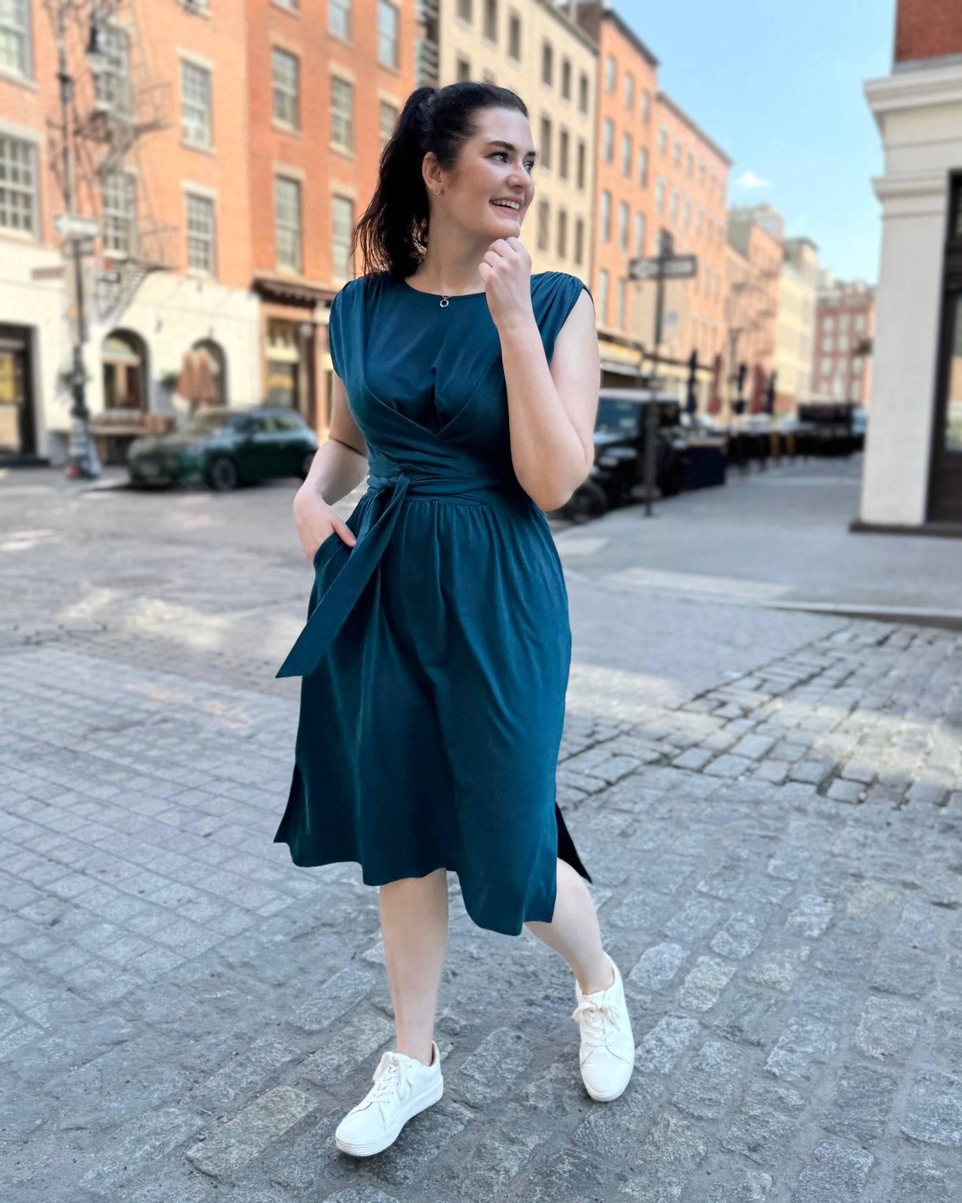 RENEE dress in Tidal Teal