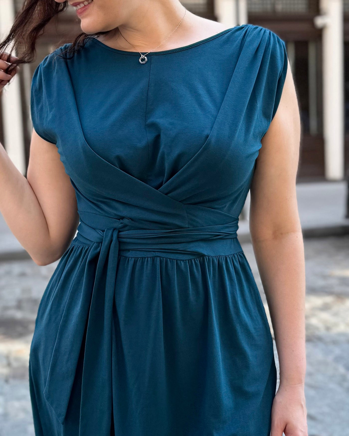 RENEE dress in Tidal Teal