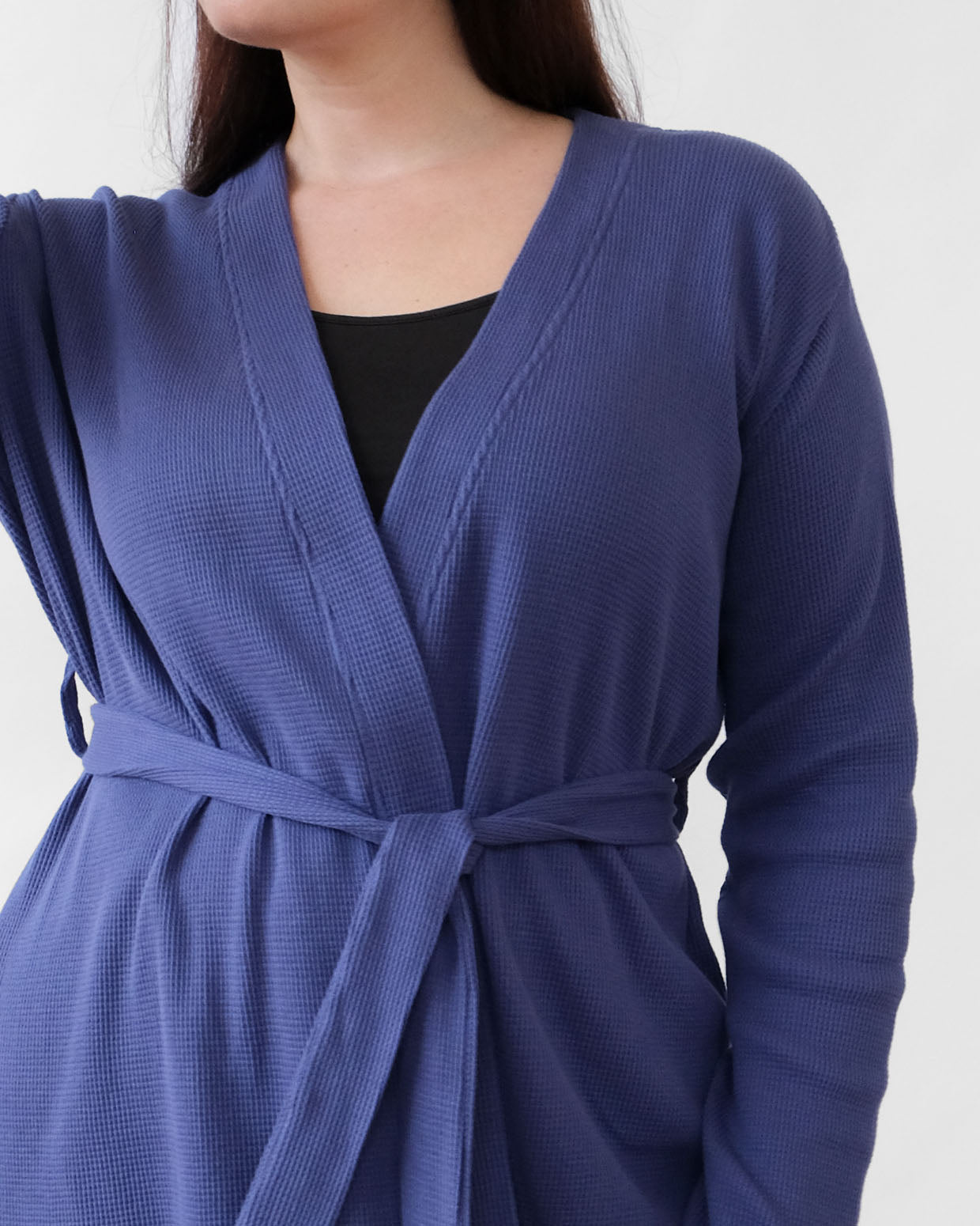 RORY waffle knit cardigan in Gentle Blue
