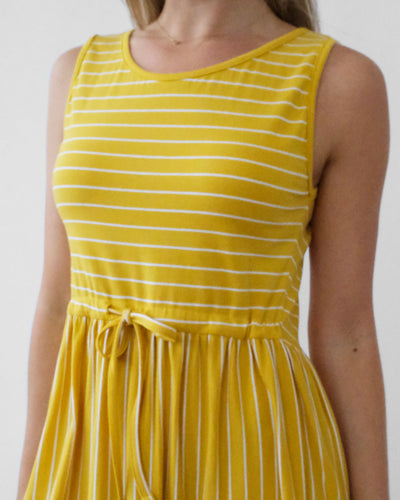 SAMANTHA stripe dress in Lemon
