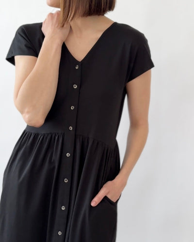 TESSA button dress in Black
