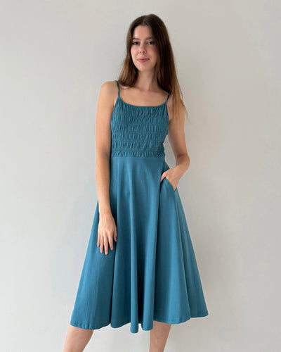 TULIPE dress in Peacock Blue