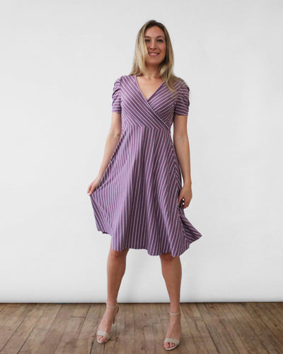VICTORIA stripe dress in Purple