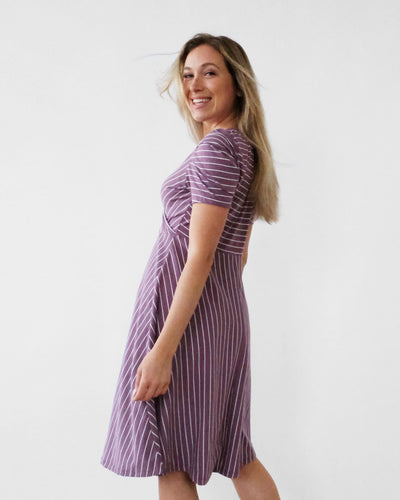 VICTORIA stripe dress in Purple