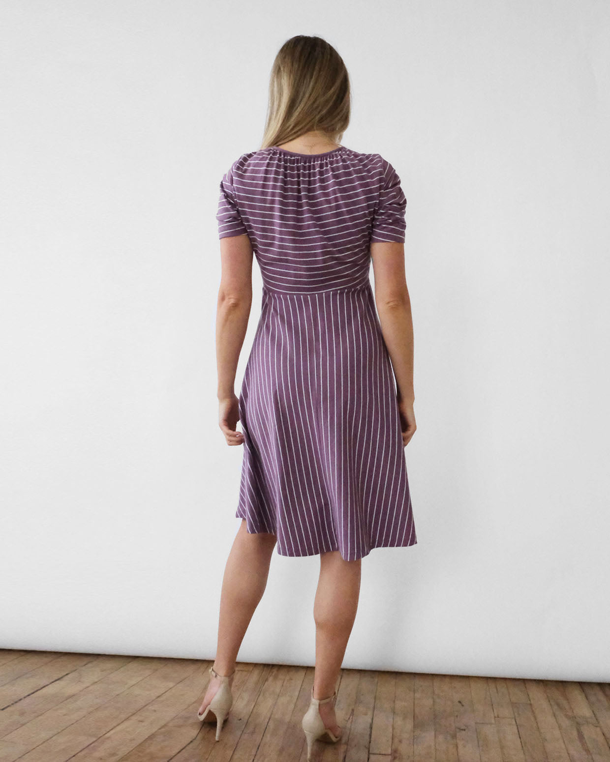 VICTORIA stripe dress in Purple