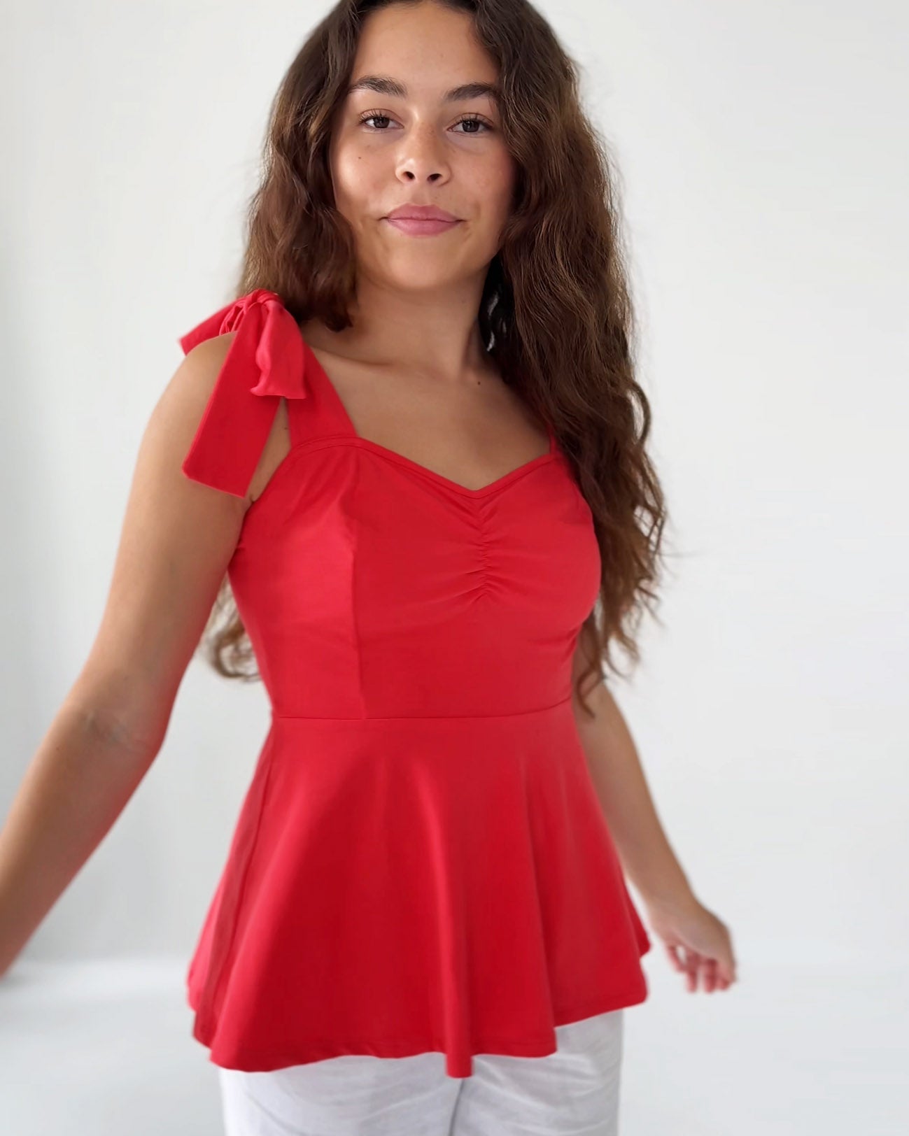 AZALEE top in Coral Red