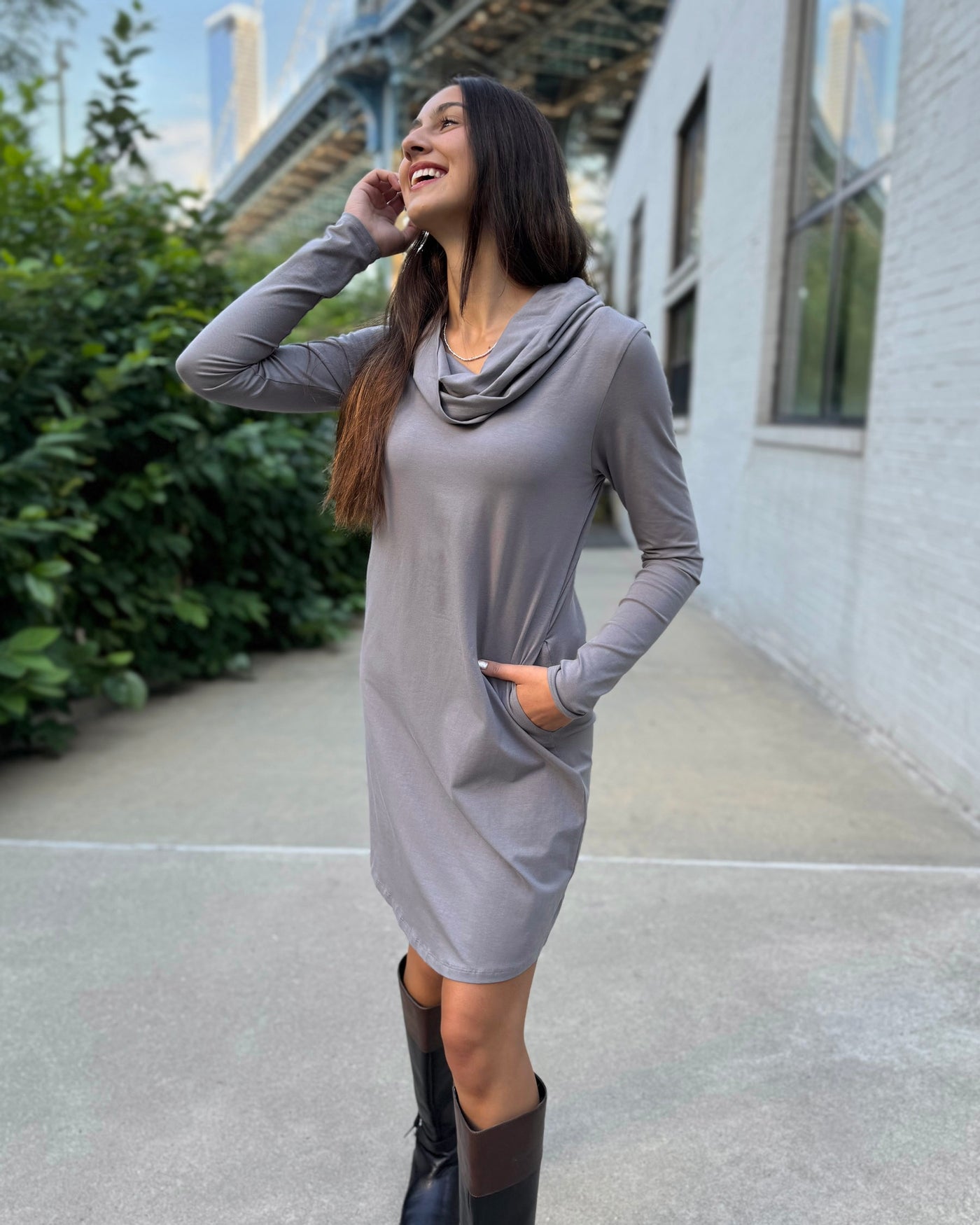 BENNETT dress in Circular Grey