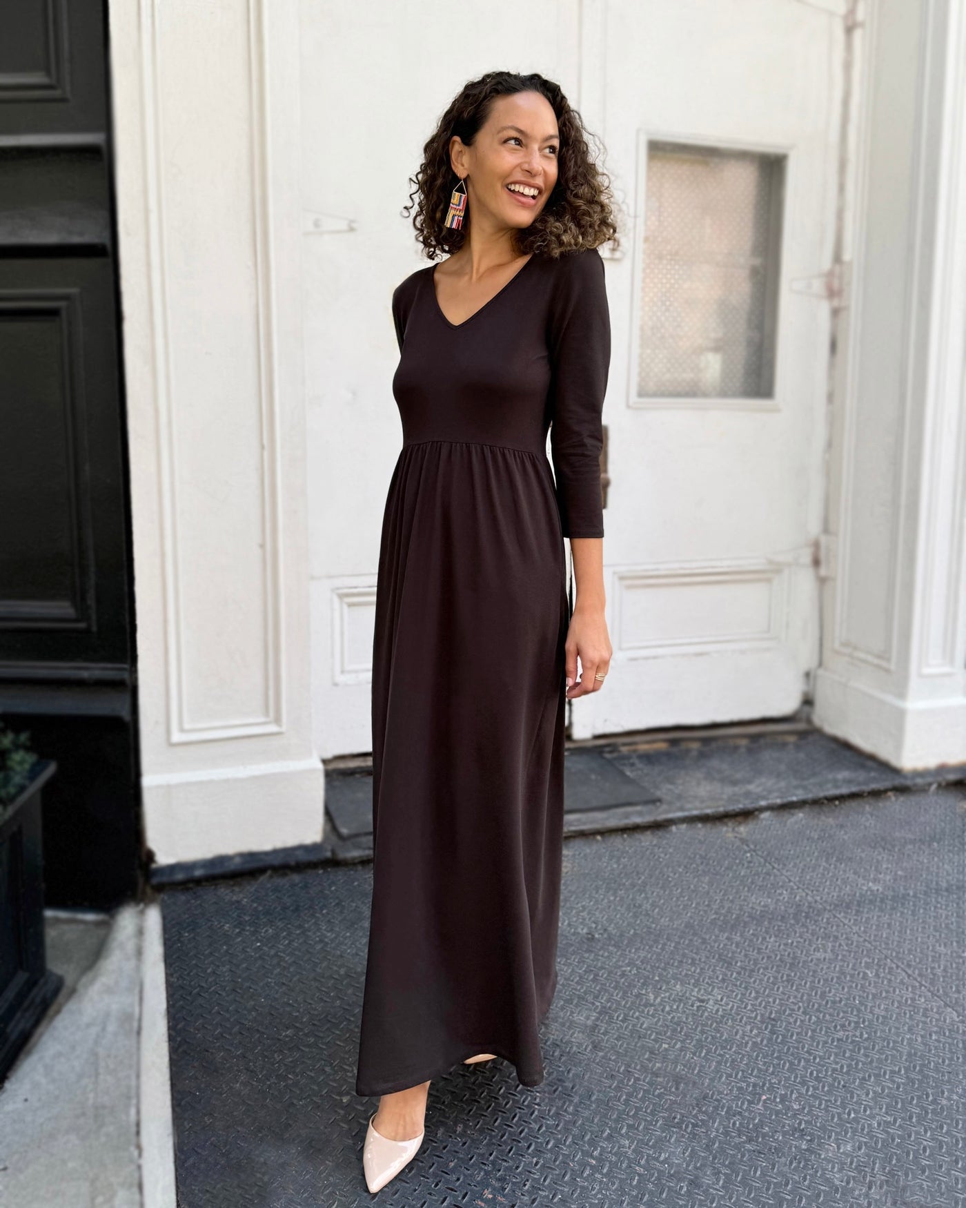 BRIE maxi dress in Chocolate Torte