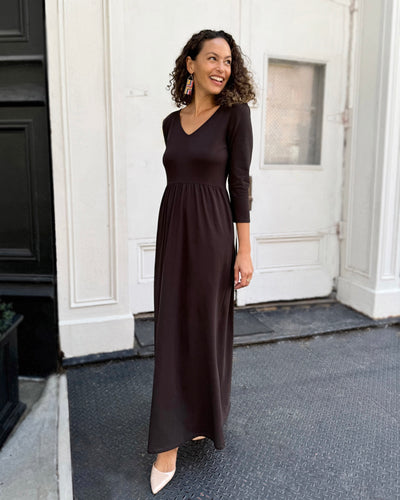 BRIE maxi dress in Chocolate Torte