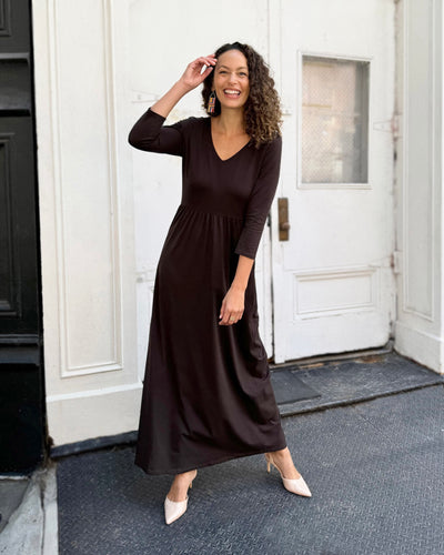 BRIE maxi dress in Chocolate Torte