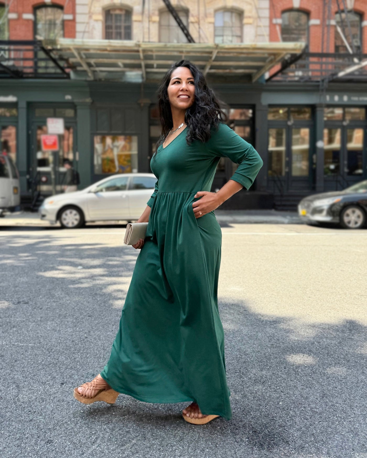 BRIE maxi dress in Dark Green