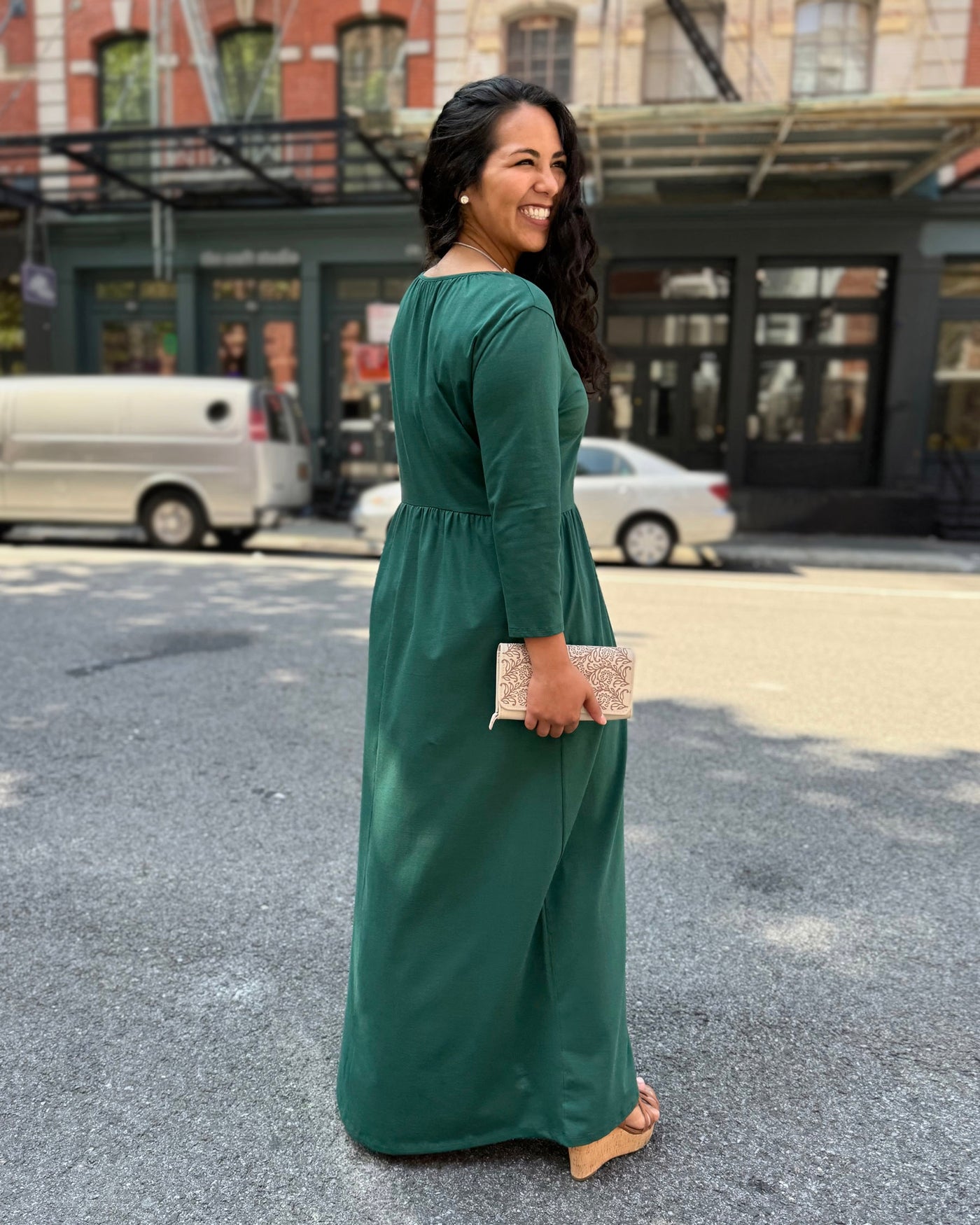 BRIE maxi dress in Dark Green