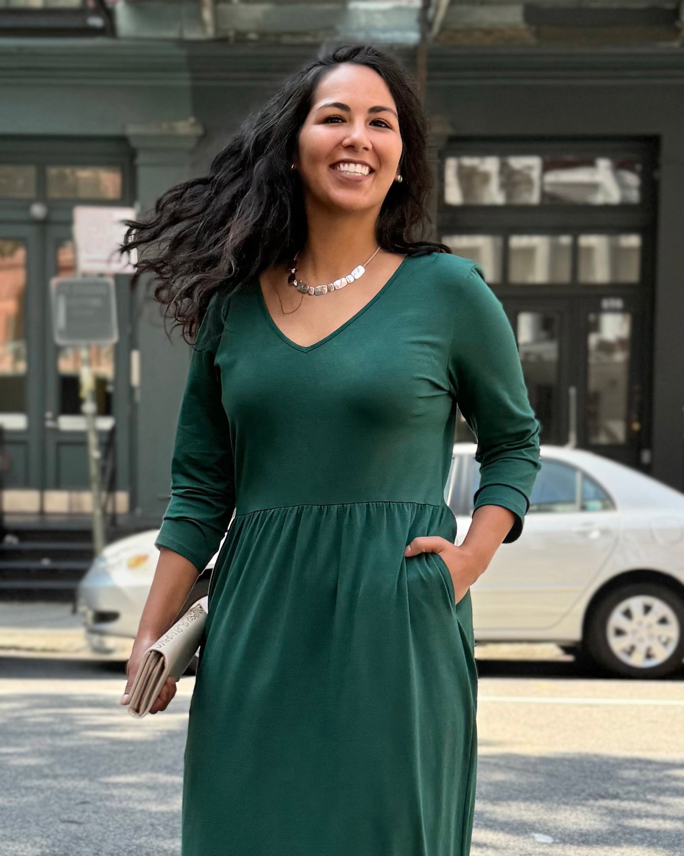 BRIE maxi dress in Dark Green