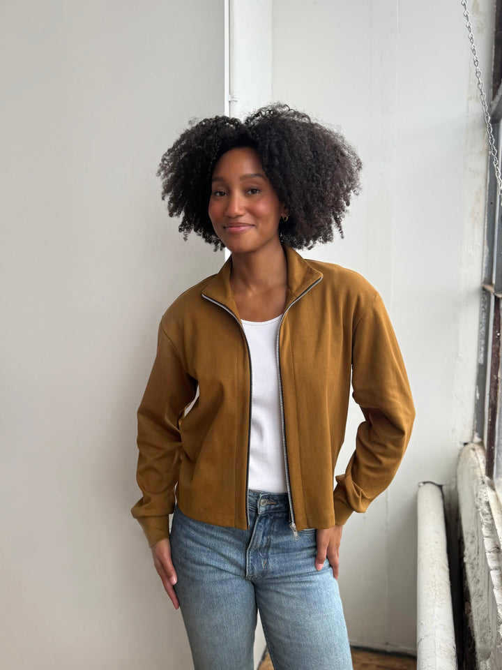 SHELLEY heavy knit jacket in Desert Sand, Warm Sienna, Gunmetal