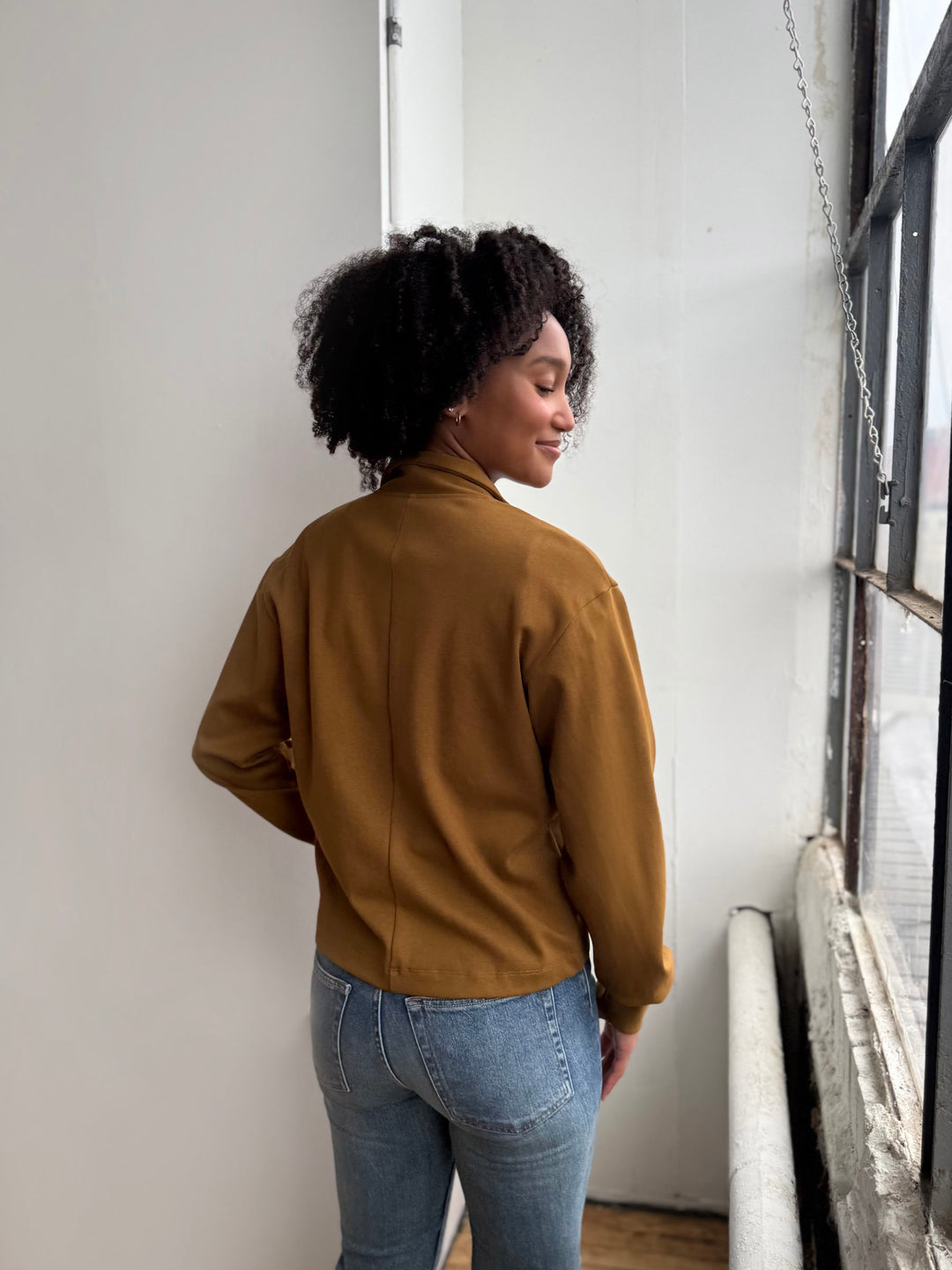 SHELLEY heavy knit jacket in Desert Sand, Warm Sienna, Gunmetal