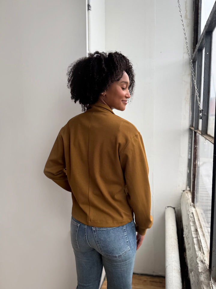 SHELLEY heavy knit jacket in Desert Sand, Warm Sienna, Gunmetal