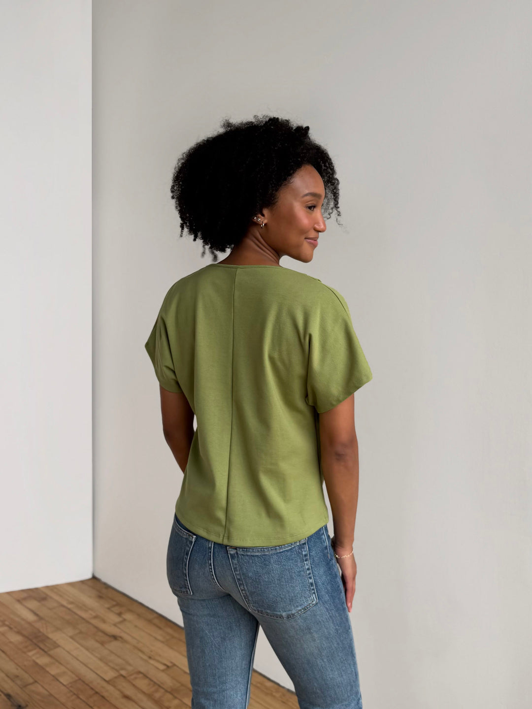 JEANINE heavy knit top in Deep Sea, Grass Green