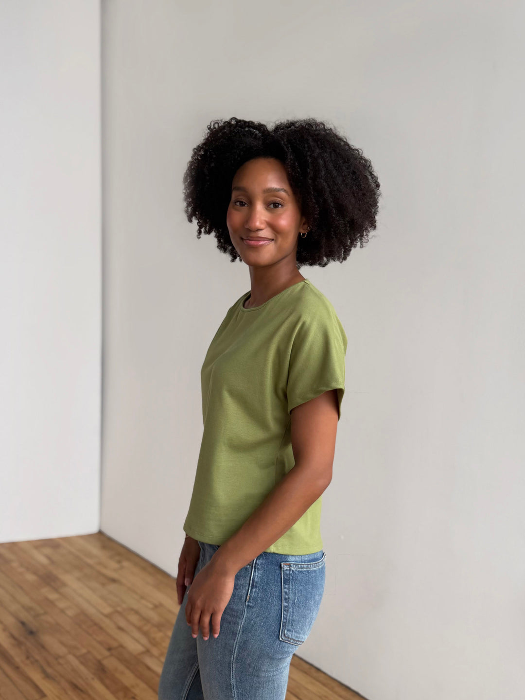 JEANINE heavy knit top in Deep Sea, Grass Green