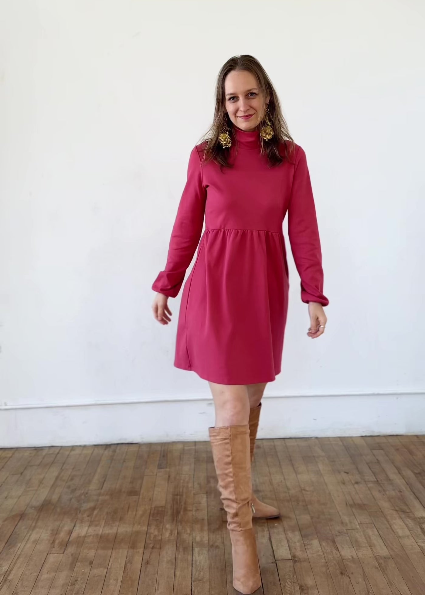 HELENE doubleknit dress in Soft Hibiscus