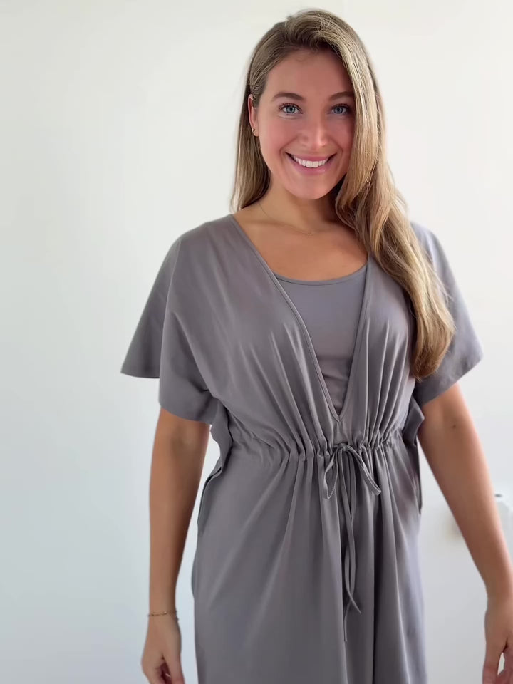 GIANNA swim cover-up dress in Circular Grey