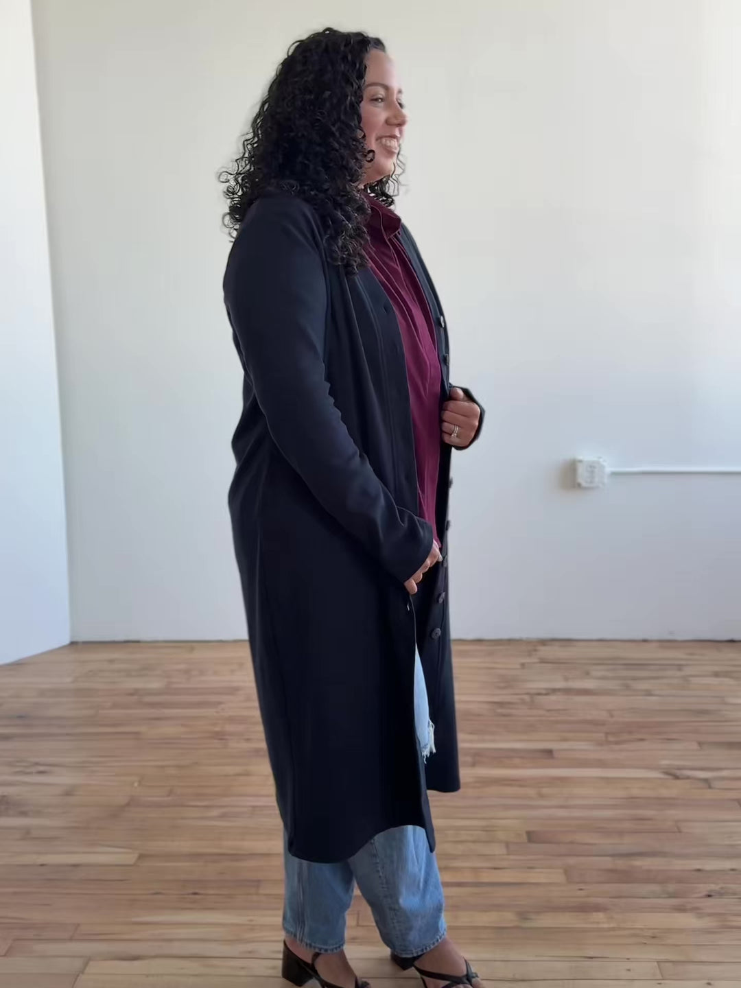 ELENA rib-knit dress in Midnight Navy