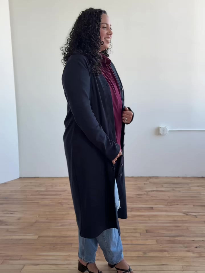 ELENA rib-knit dress in Midnight Navy