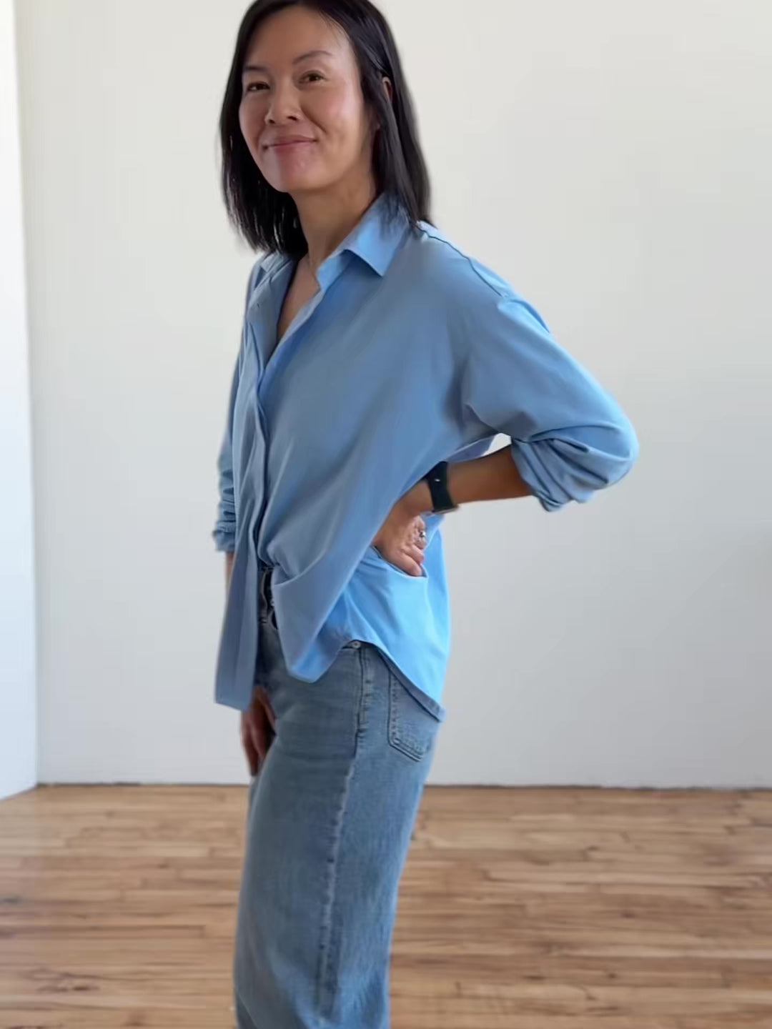 LINDSEY blouse in Light Cornflower
