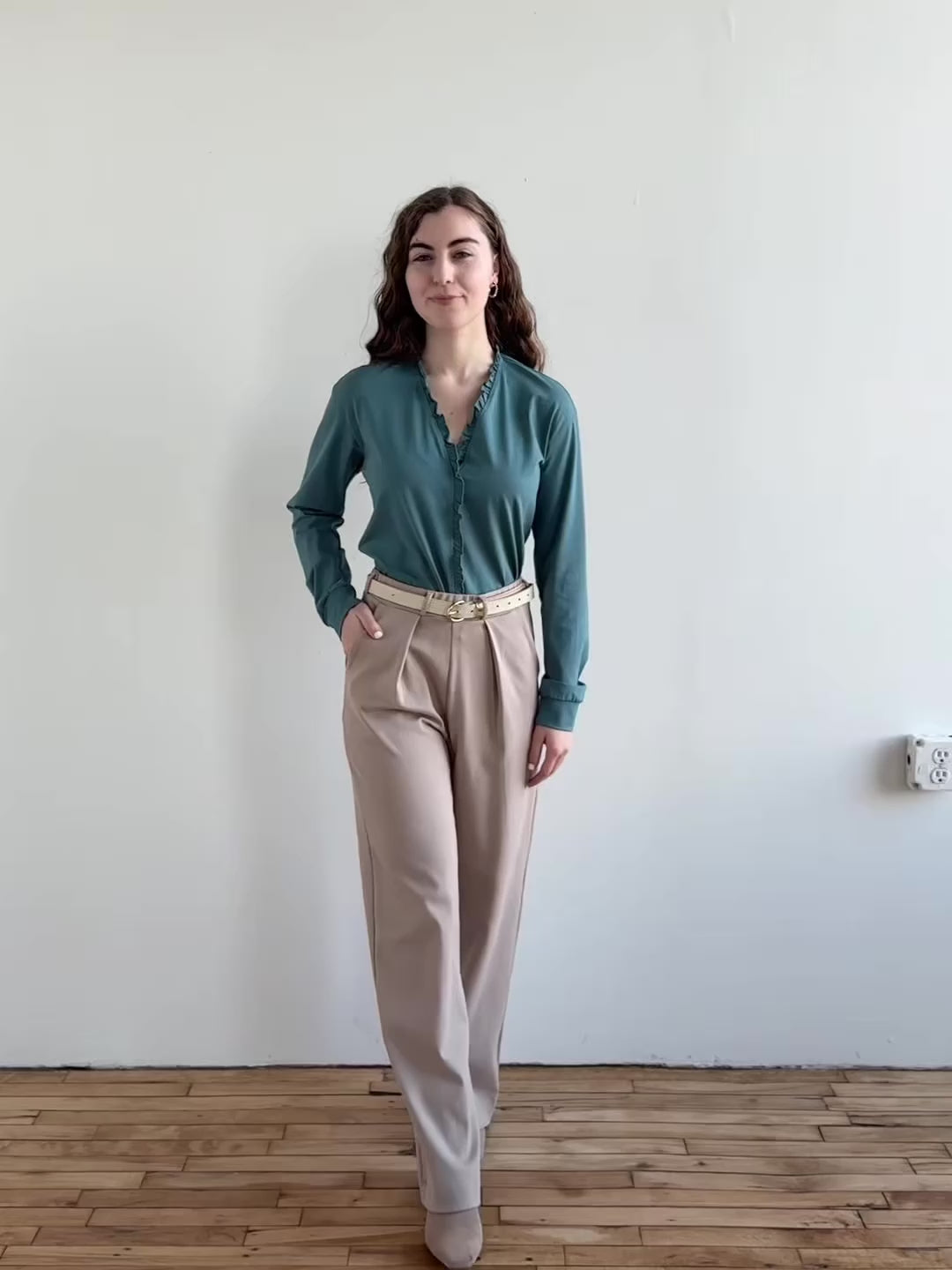 LONDON heavy knit pants in Desert Sand