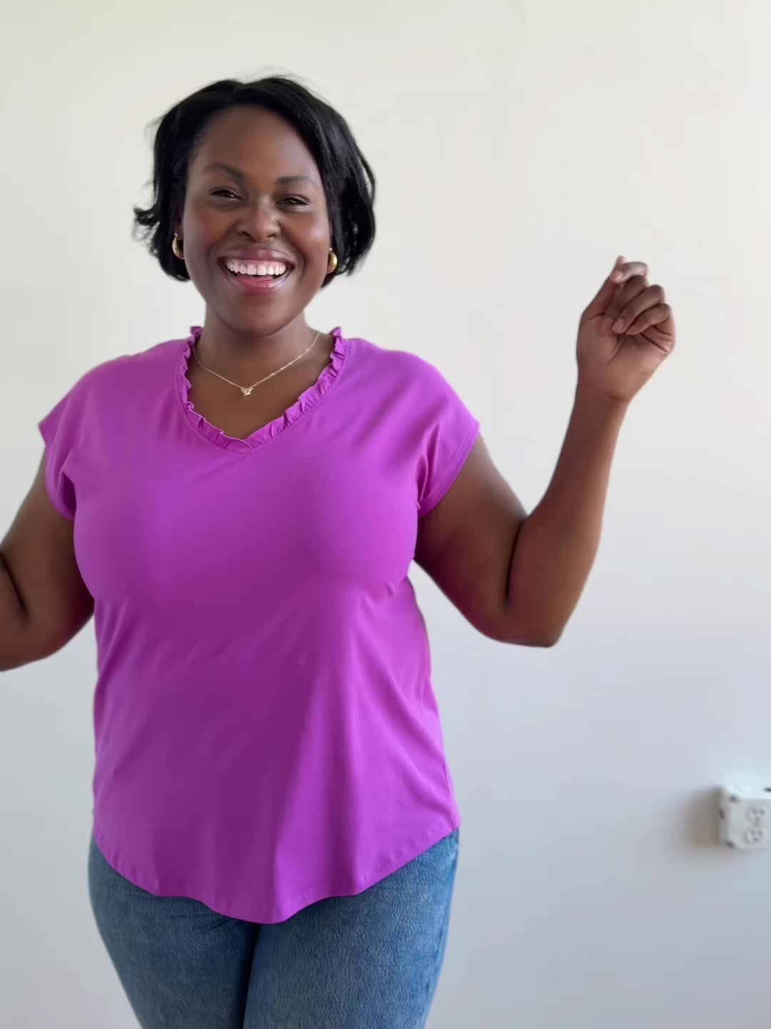 YAZMINE top in Magenta Bloom