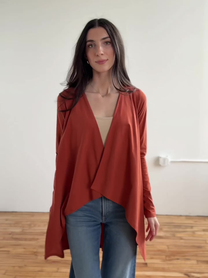 WILMA cardigan in Terracotta