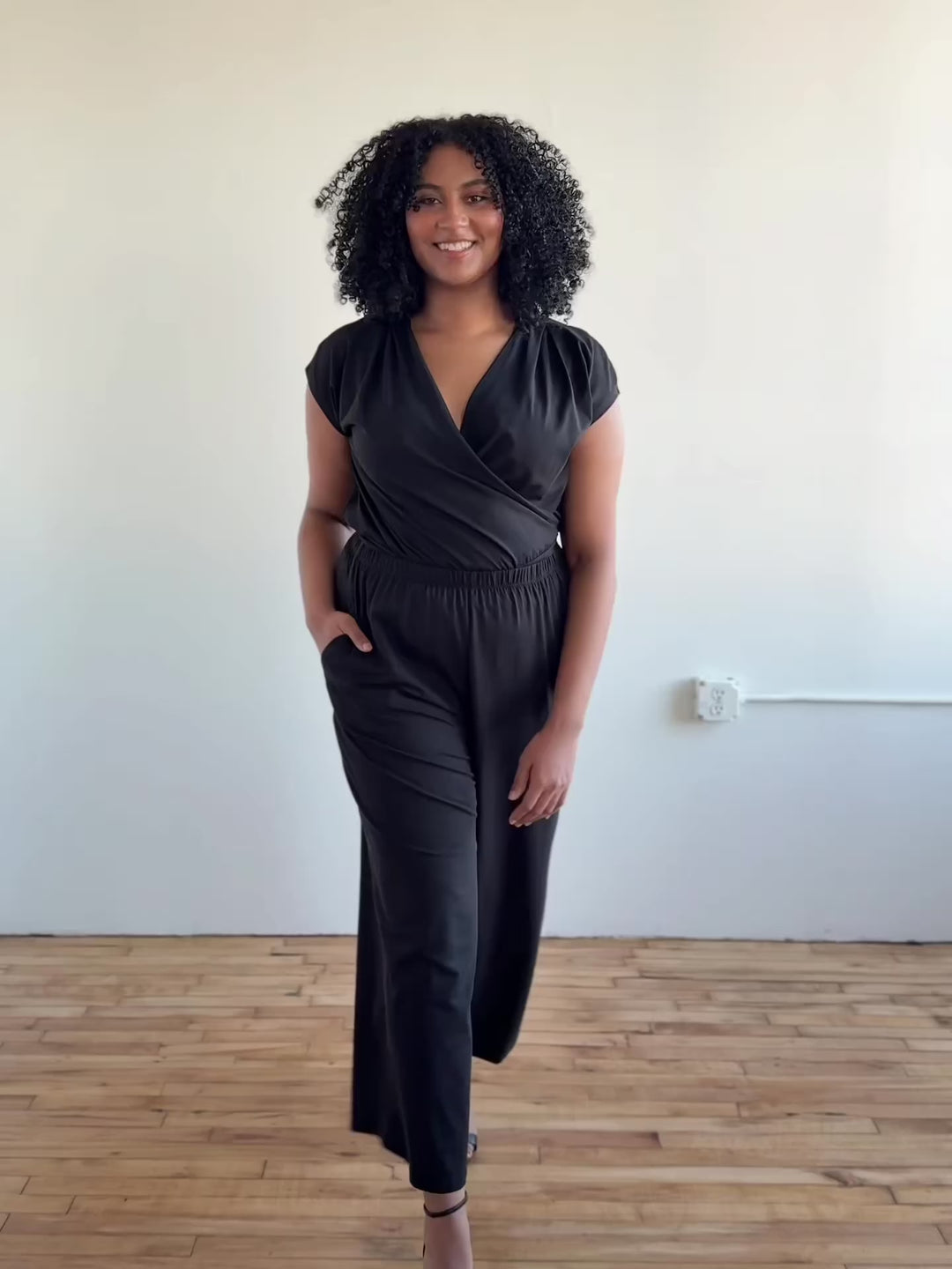 ANDRI jersey pants in Black