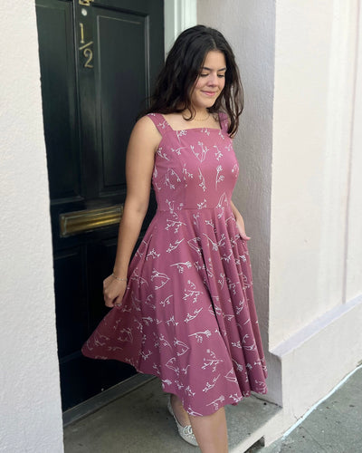 LAVANDE dress in Vintage Mauve/White