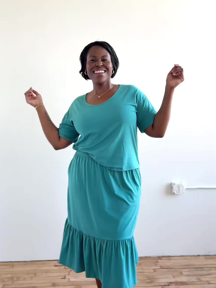 KIM tee in Marine Teal