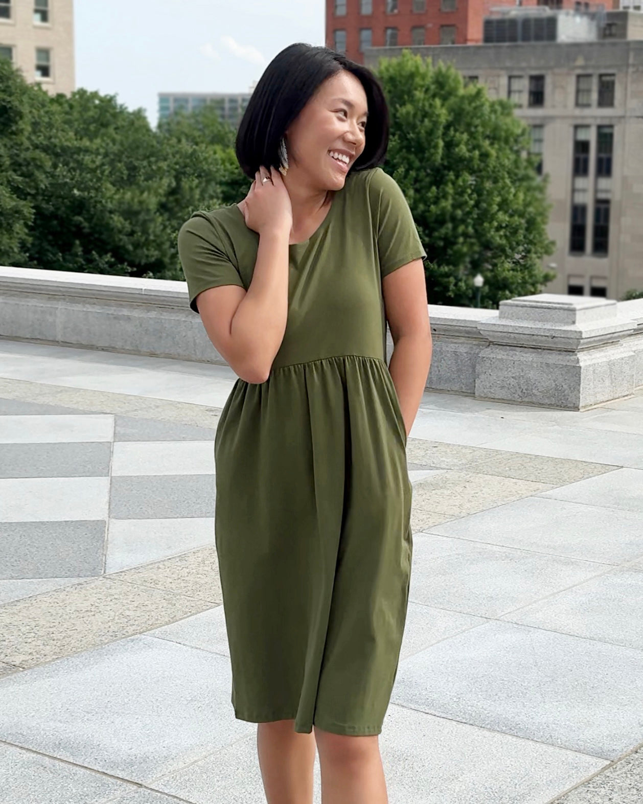 ASTER dress in Olive