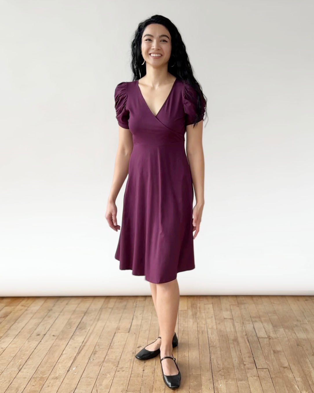 CAMILLE dress in Eggplant