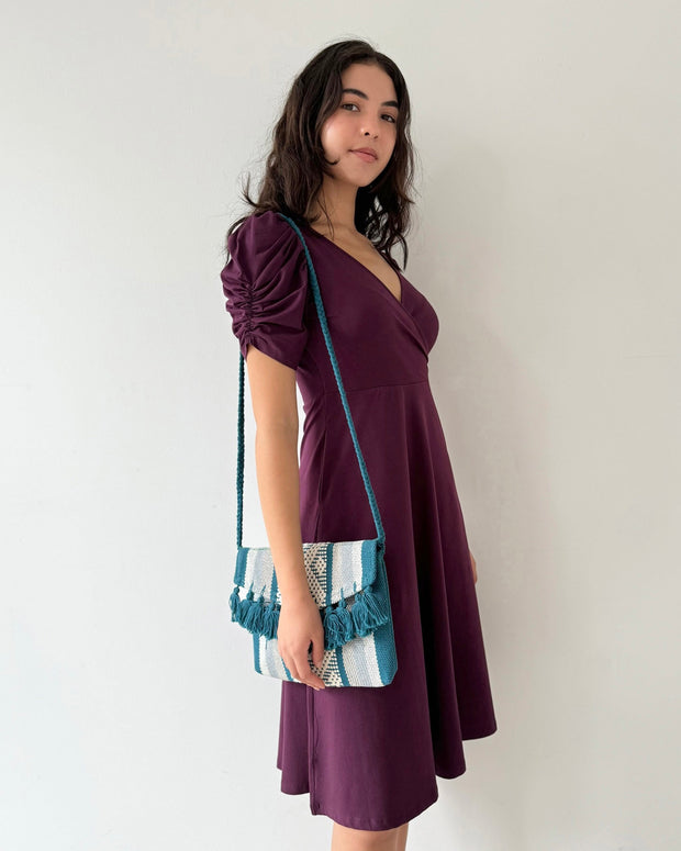 eggplant dress casual Unique Vintage Plus Size Eggplant Devon Swing Dress 4X/28W-30W