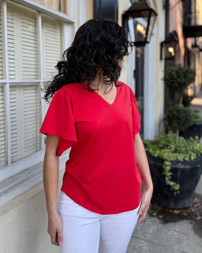 ELLIOT tee in Bright Ruby