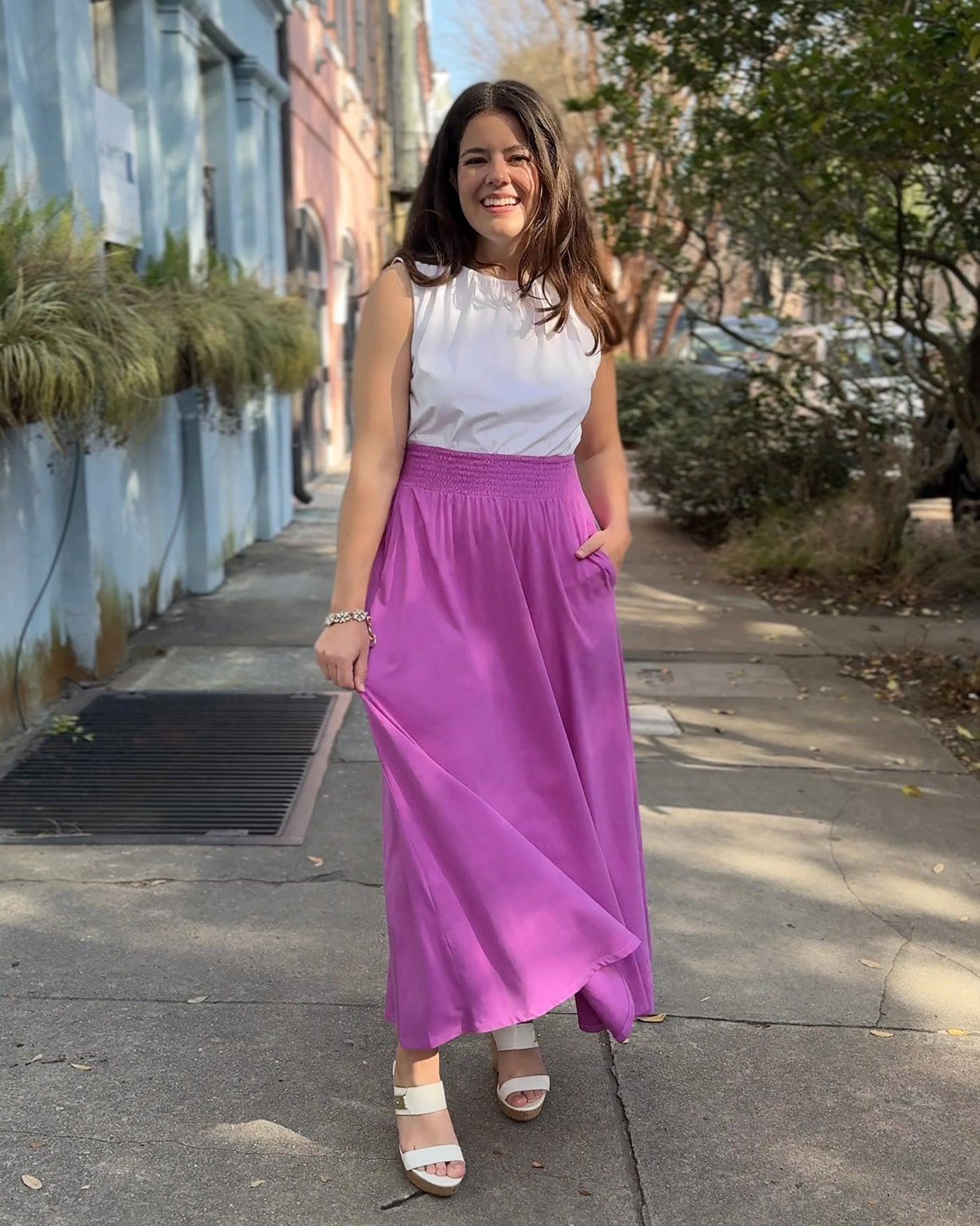 CAMELLIA skirt in Magenta Bloom