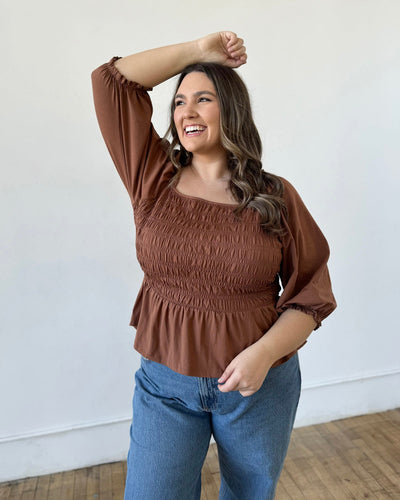 BEATRICE top in Cacao Brown